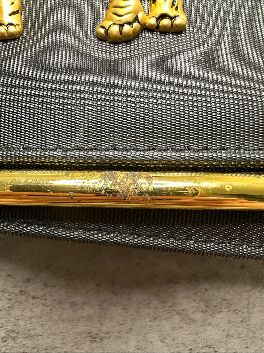 Vintage Nima Black & Gold Elephant Crossbody Shoulder Bag - Picture 4 of 8